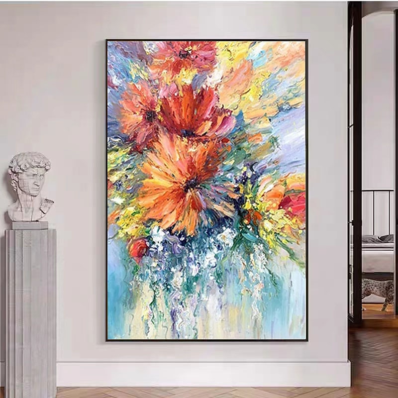 Oil Painting Hand Painted Vertical Abstract Landscape Vintage Modern Rolled Canvas (No Frame)2