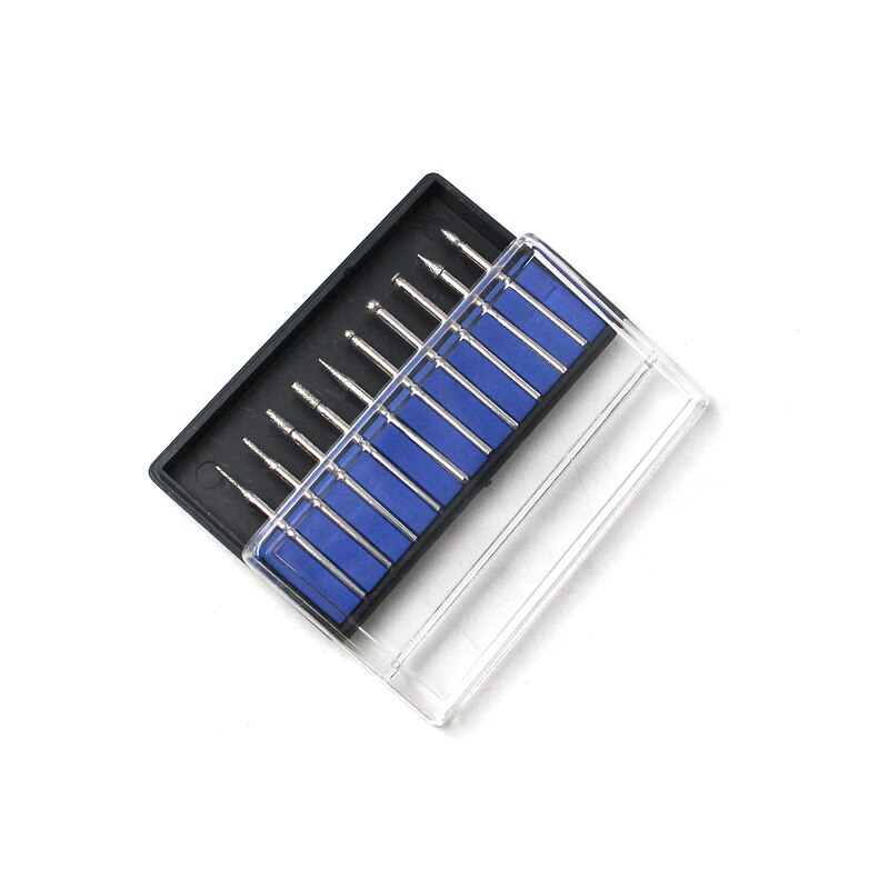 10pc Electric Drill Diamond Grinding Needle Box Nail Grinding Head Brazing Grinding Rod Mini Electric Grinding Carving Accessories3