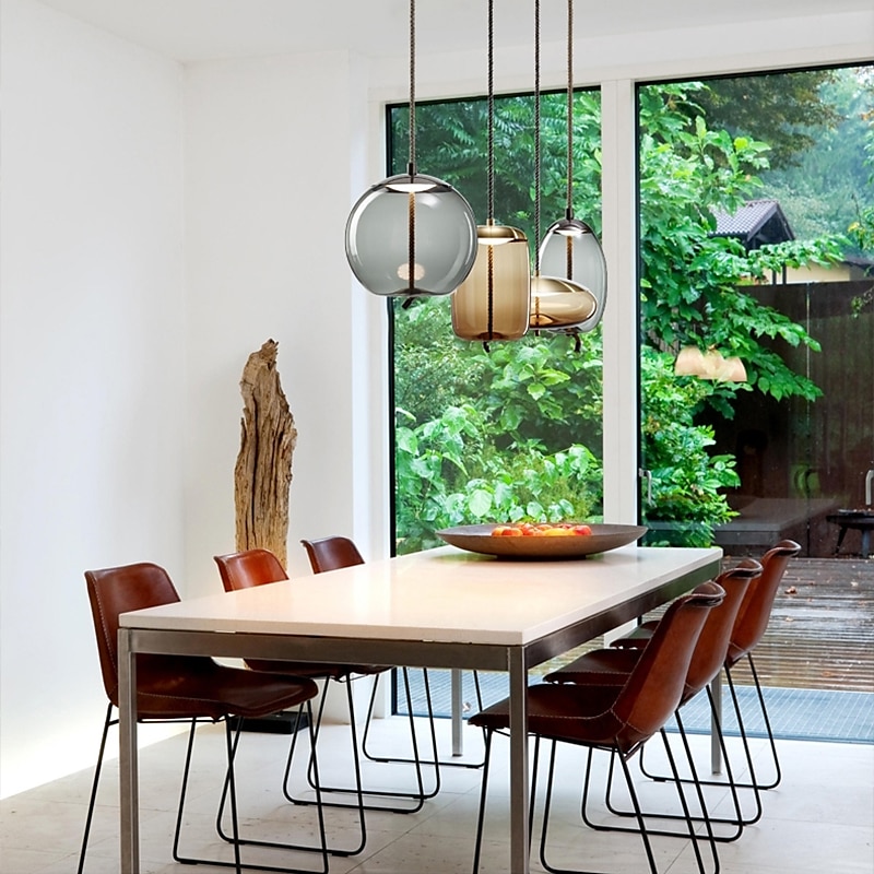 LED Pendant Light Glass Kitchen Island Light Single Design Electroplated LED Nordic Style 220-240V 110-120V3