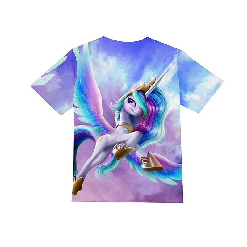 Girls' 3D Animal T shirt Tee Short Sleeve 3D Print Summer Active Polyester Kids 4-12 Years Daily Wear Regular Fit2