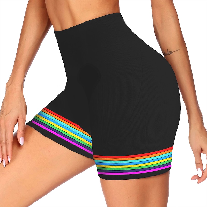 Women's Stripes Cycling Road Shorts Bike Shorts Cycling Padded Shorts Bike Padded Shorts / Chamois Mountain Bike MTB Road Bike Cycling Sports 3D Pad Cycling Quick Dry Moisture Wicking Black Yellow2