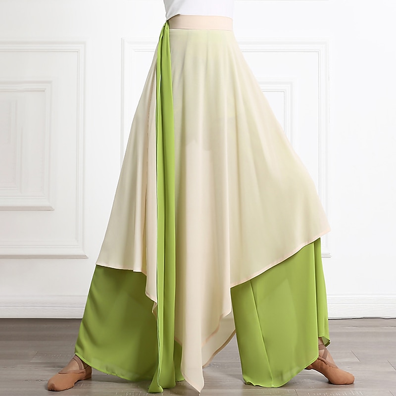 Dance Basic Women's Daily Bottoms Activewear Pants Sashes / Ribbons Ruching Splicing Women's Training Performance High Chiffon3