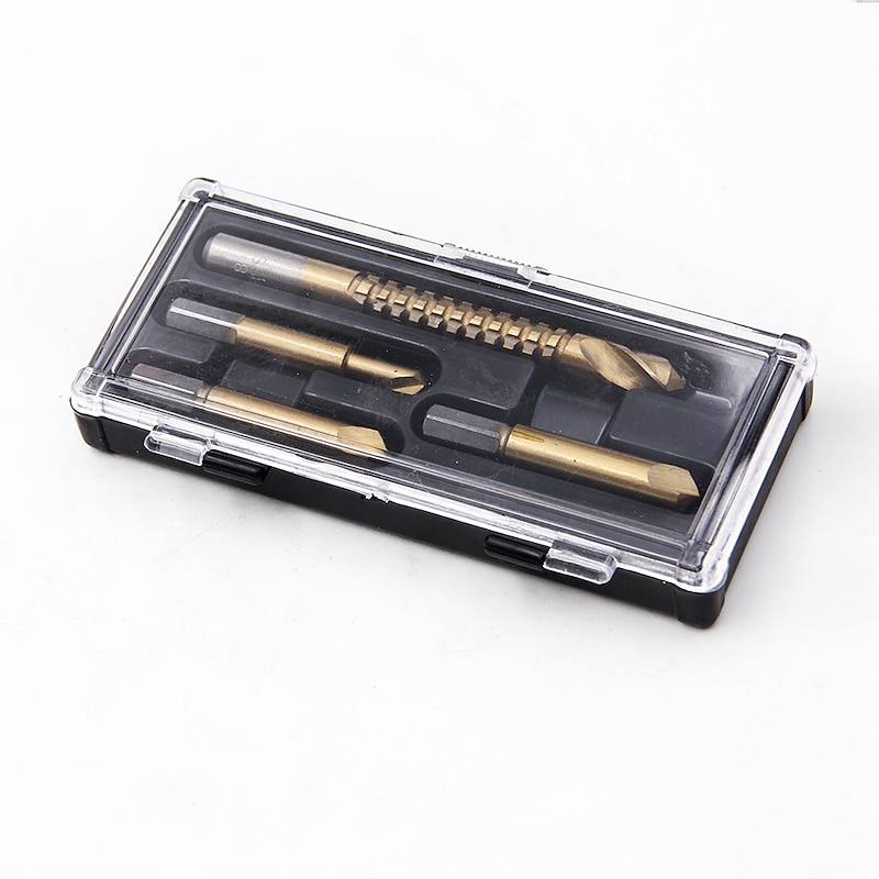 Damaged Screw 4pcs Remover 4in1 Lot Drill Out Handymen Broken Bolt Stud Removal Tool Kit 4pc #1 #2 #3 Milling Drill Bits 8mm4