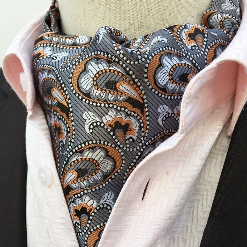 Men's Ties Cravat Ascot Work Wedding Gentleman Striped Jacquard3