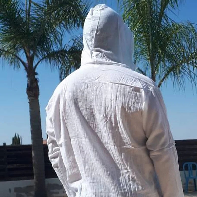 Men's Shirt Summer Shirt Beach Shirt Solid Color Vacation Street Black White Blue Khaki Long Sleeve Hooded Summer Clothing Apparel3