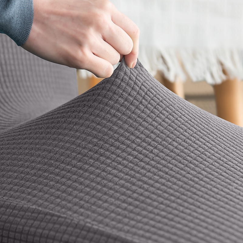 6 Pcs Water Rissistant Dining Chair Covers Burgundy , Stretch Chair Cover, Jacquard Spandex Chair Protector Covers Seat Slipcover with Elastic Band for Dining Room,Wedding3