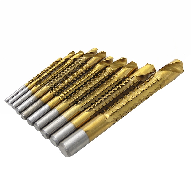 10PCS Electric Drill Bits Titanium Coated HSS Drill Saw Bits For Metal Milling Cutters For Wood Slotting 3/4/5/6/6.5/7/8/9/10/13mm