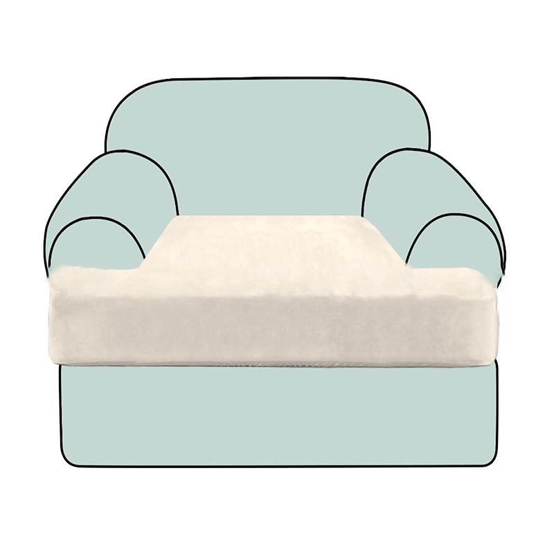 Stretch Sofa Seat Cover Couch T Seat Pad Cushion Slipcover Elastic Couch Armchair Loveseat 3 Seater Grey Plain Solid Soft Durable Washable
