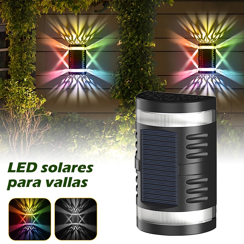 2pcs Outdoor Wall Light LED Solar Lights IP65 Waterproof Garden Balcony Lighting Solar Fence Lamp Courtyard Patio Decoration Light4