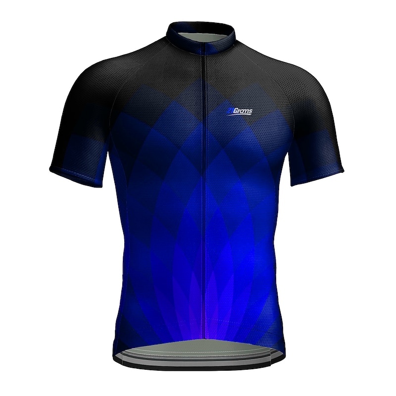 Men's Cycling Jersey Geometric Geometry Short Sleeve Bike Jersey Top with 3 Rear Pockets Mountain Bike MTB Road Bike Cycling Quick Dry Reflective Strips Back Pocket Moisture Wicking Sports Red Blue2