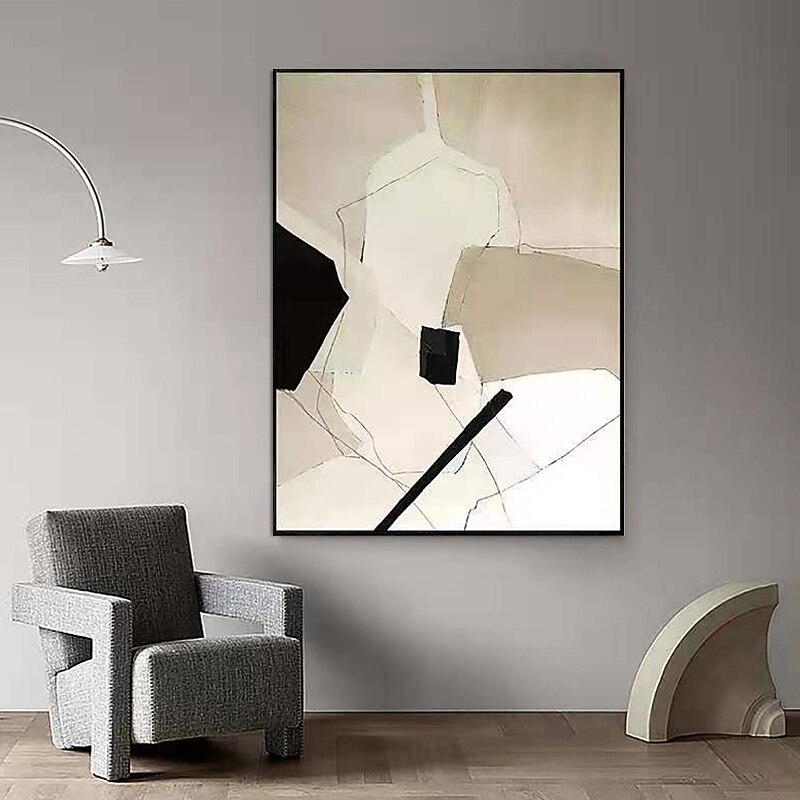Oil Painting Hand Painted Vertical Abstract Modern Rolled Canvas (No Frame)4