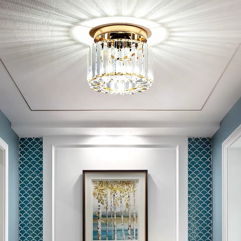 22cm Ceiling Lights LED Crystal Hallway Light Porch Light Metal Electroplated Modern 220-240V