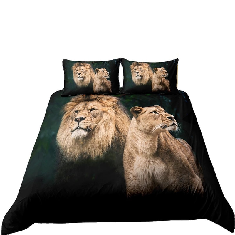 3D Bedding  Cat print Print Duvet Cover Bedding Sets Comforter Cover with 1 print Print Duvet Cover or Coverlet，2 Pillowcases for Double/Queen/King4