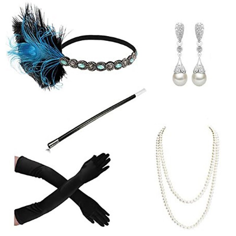 Retro Vintage 1920s Headpiece Masquerade Flapper Headband The Great Gatsby Charleston Wedding Guest Fancy Dress Women's Masquerade Party / Evening Wedding Reception Bachelorette Party Adults' Gloves2