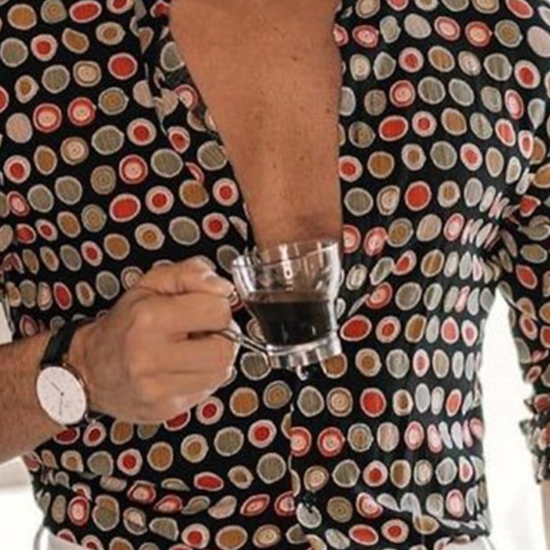 Men's Polka Dot Shirt Button Up Shirt Long Sleeve Fashion Designer Casual Outdoor Casual Daily Spring & Summer Turndown Button-Down Black / Red2