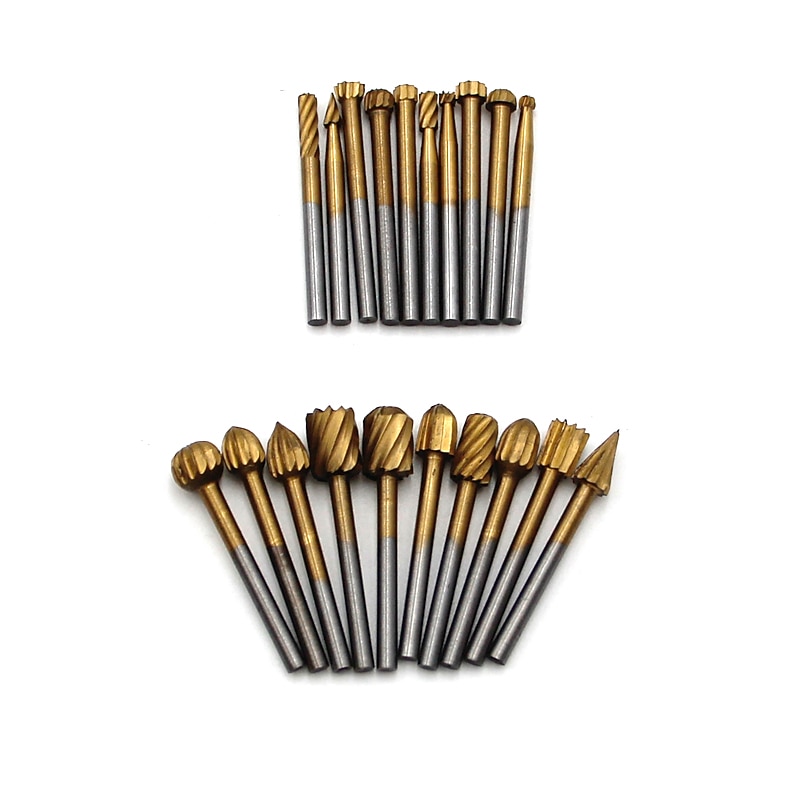 20 PC Set Of 3mm Electric Grinding High Speed Steel Woodworking Small Rotary File Engraving DIY Grinding Head Milling Cutter Set Accessories4
