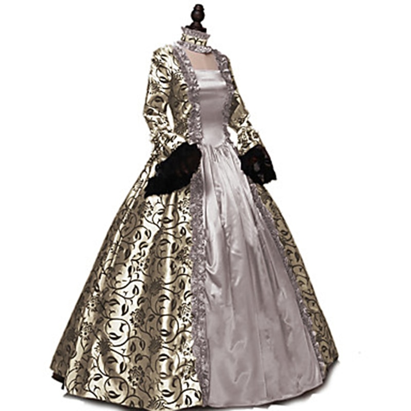 Retro Vintage Rococo Victorian Dress Prom Dress Plus Size Color Block Fancy Dress Women's Royal Masquerade Party Prom Carnival of Venice Adults Dress2