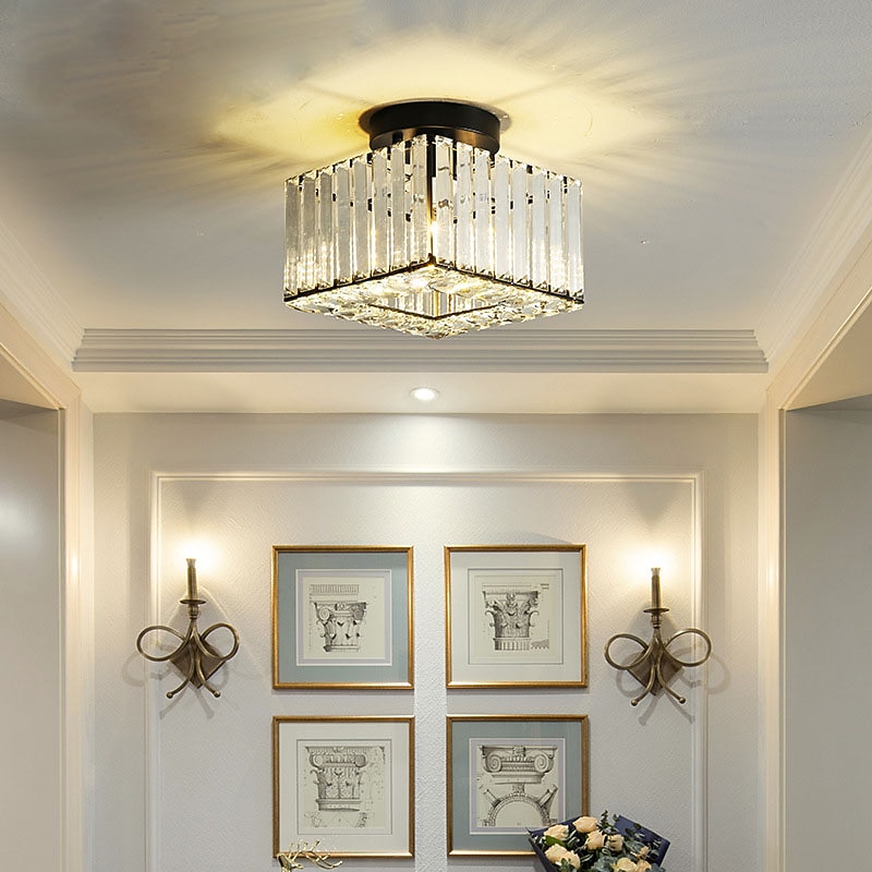 23cm Ceiling Lights LED Crystal Hallway Light Porch Light Square Metal Painted Finishes Modern 220-240V4