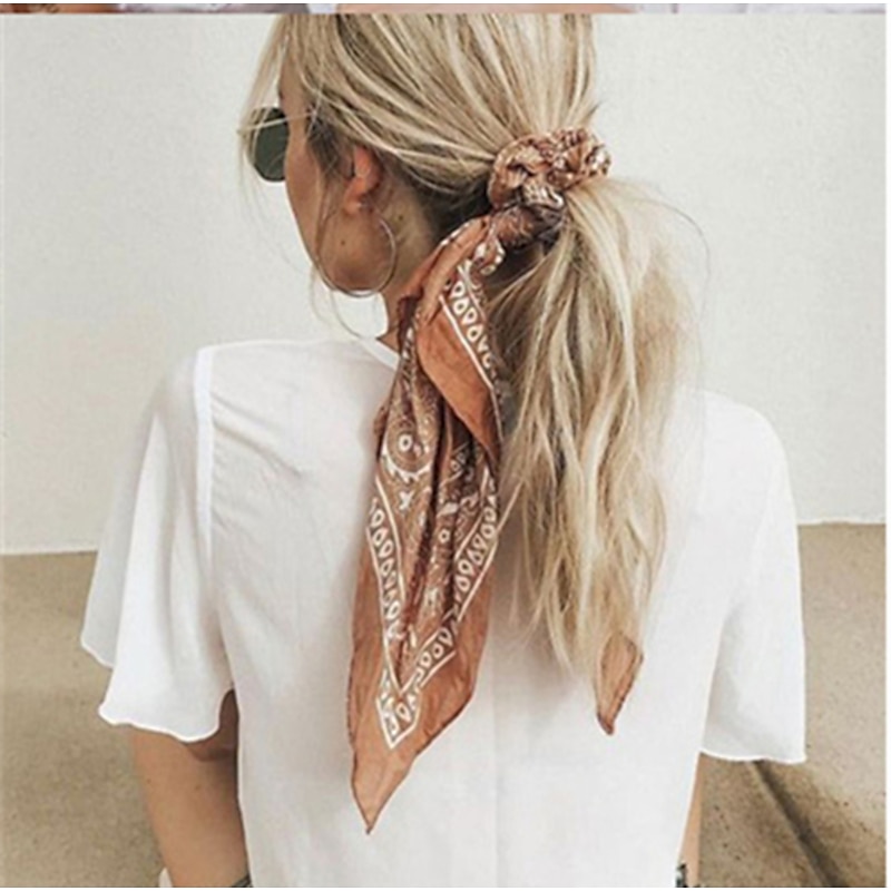 1pc Women's Headbands Bandana Hair Scarf For Street Gift Holiday Head Handmade Fabric Black Blue Dark Red2