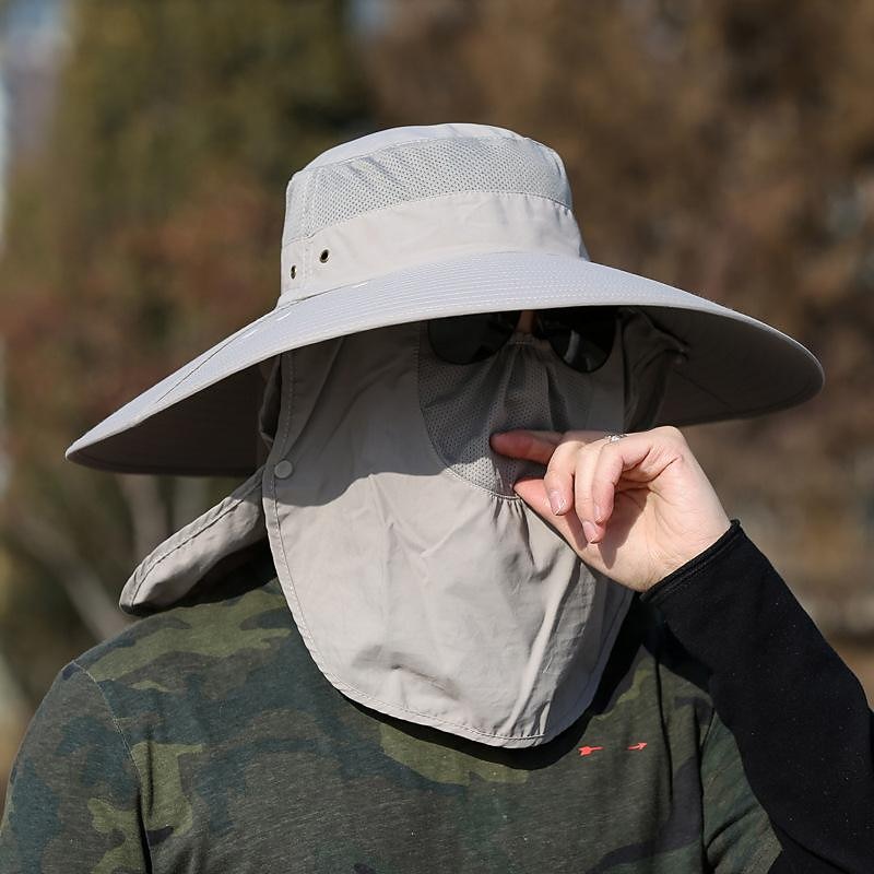 Sun Hat Bucket Hat Fishing Hat Hat UV Sun Protection Sunscreen Quick Dry Summer Spring Wide Brim with Face Cover & Neck Flap Men's Women's Fishing Activity2