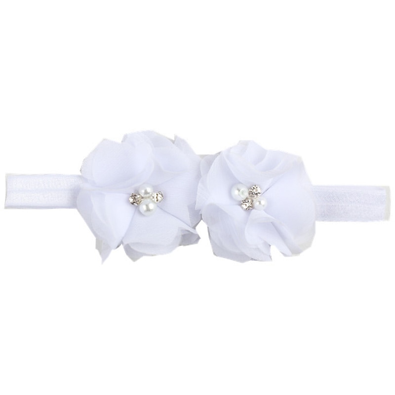 Kids / Toddler Girls' Fashion Baby Headband Two Hand-Stitched Chiffon Rhinestone Floral Headband Children's Flower Headband Hair Accessories4