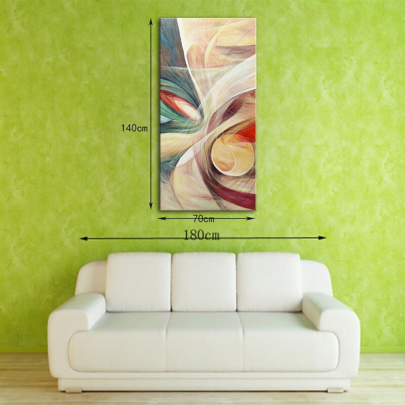 Oil Painting Hand Painted Vertical Abstract Contemporary Modern Rolled Canvas (No Frame)3