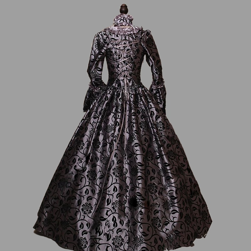 Rococo Victorian Cocktail Dress Floor Length Long Length Dress Party Costume Costume Plus Size Flare Cuff Sleeve Princess Square Fancy Dress Women's Royal Masquerade Party & Evening Carnival of Venice4