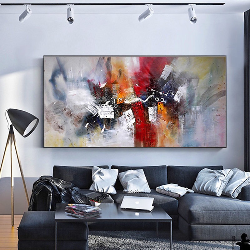 Oil Painting Hand Painted Horizontal Abstract Landscape Contemporary Modern Rolled Canvas (No Frame)4