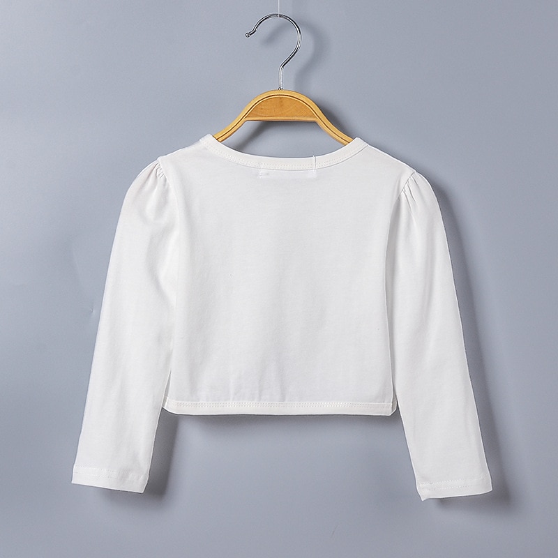 Girls' 3D Plain Coat Long Sleeve Summer Spring Active Cute Cotton Kids 2-12 Years Street Daily Regular Fit2