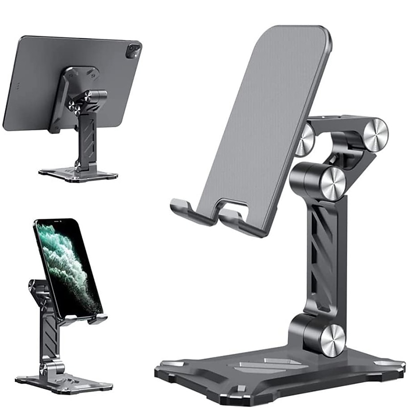 Cell Phone Stand Desktop Alloy Foldable Cell Phone Stand Angle Height Adjustable Phone Holder Compatible with 4.7-134