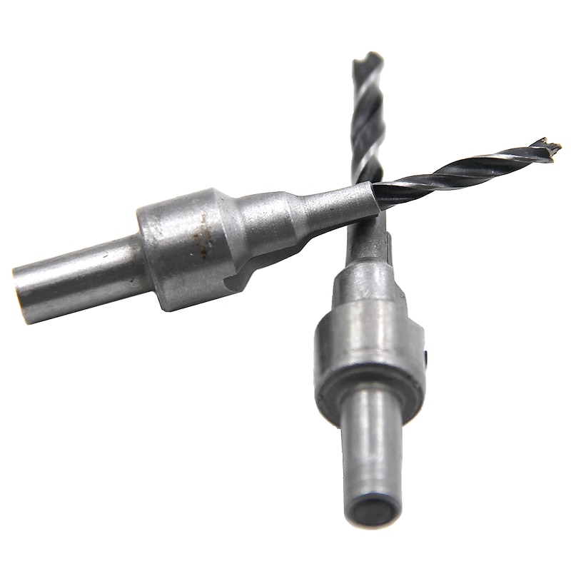 2Pcs/Set Drill Bit Set Countersink 2 Flute 3Steps 4mm/6mm 5mm/7mm Power Tools For Wood Reamer Woodworking Chamfer Kits2