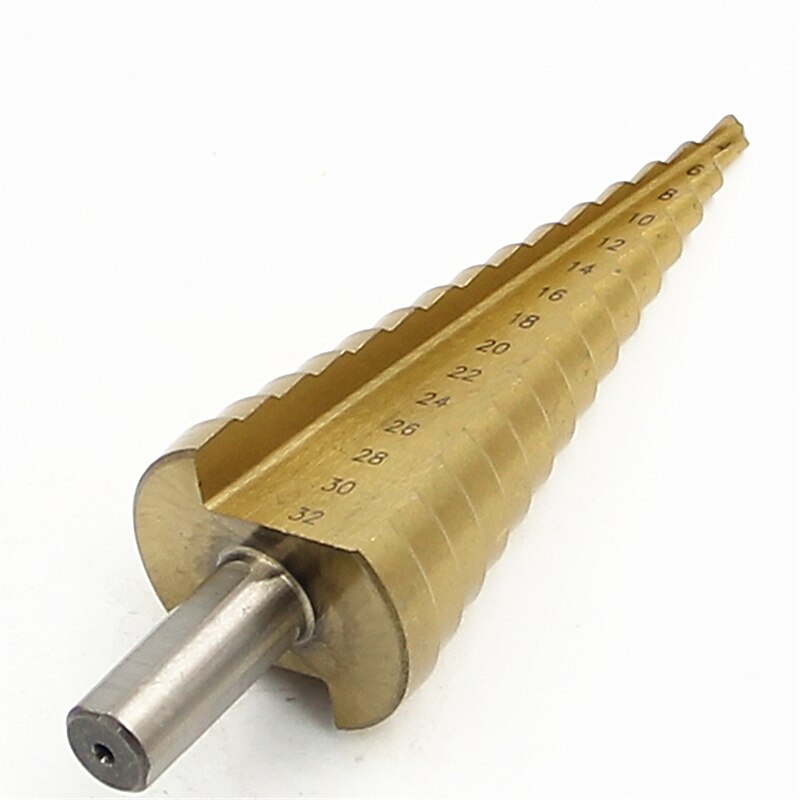 HSS Step Drill Bits 4mm-32mm Straight Flute Power Tools Triangle Shank Wholesale Price 15 Steps Metal Drilling Titanium4