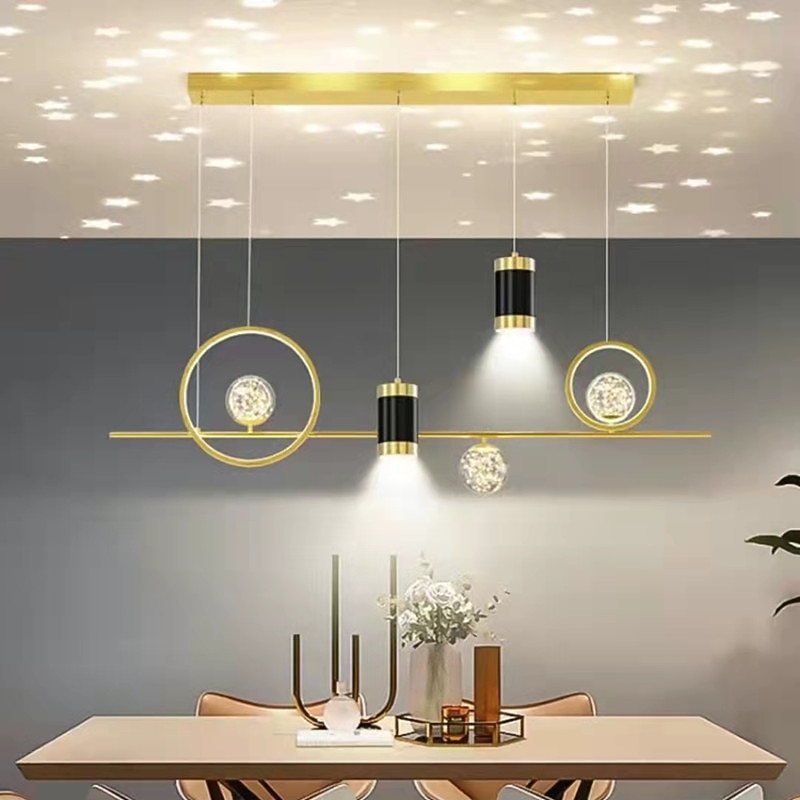LED Pendant Light Projector Light Modern Nordic Sky Star Chandelier Dining Room Lamp Creative