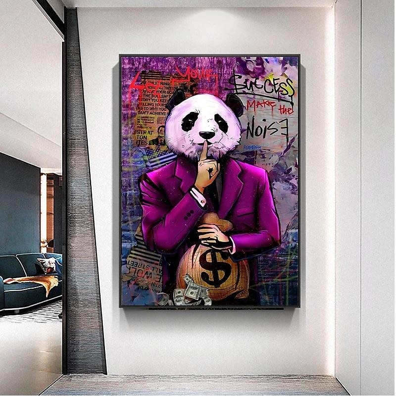Wall Art Canvas Prints Posters Painting Mr.Panda Quote Artwork Picture Home Decoration Décor Rolled Canvas No Frame Unframed Unstretched2