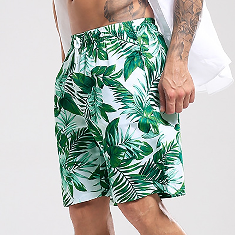 Men's Swim Trunks Swim Shorts Quick Dry Lightweight Board Shorts Bathing Suit with Pockets Mesh Lining Drawstring Swimming Surfing Beach Water Sports Tropical Printed Summer2