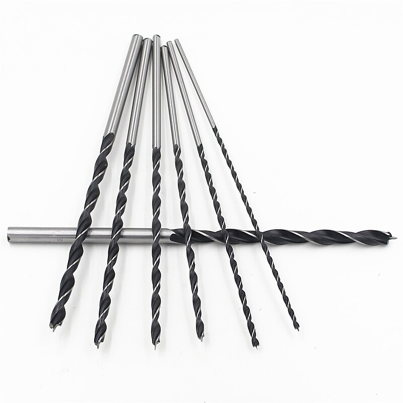 7PCS 3 Flute Wood Drill Bits Set 4mm-12mm 12 Inch Brad Point Twist Drill Bits Set 300mm Long Carpentry Wood Drilling Tools4