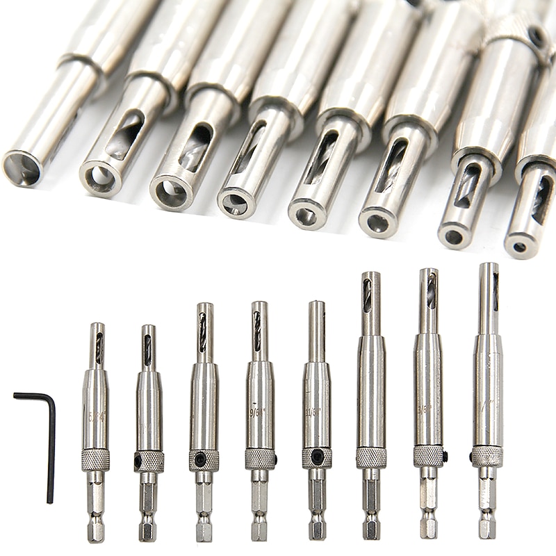 8pcs Door Lock & Hinge Drill Bit Set Self Centering Pilot Hole HSS Hex Shank Wood Tool Hole Saw DIY Wholesale Price4