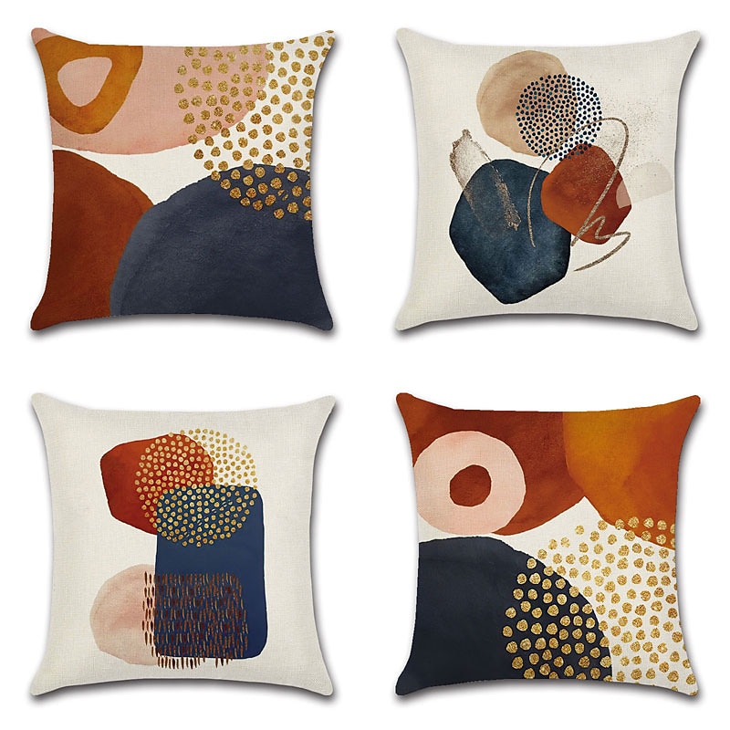 Abstract Double Side Cushion Cover 4PC Soft Decorative Square Throw Pillow Cover Cushion Case Pillowcase for Sofa Bedroom Superior Quality Machine Washable2