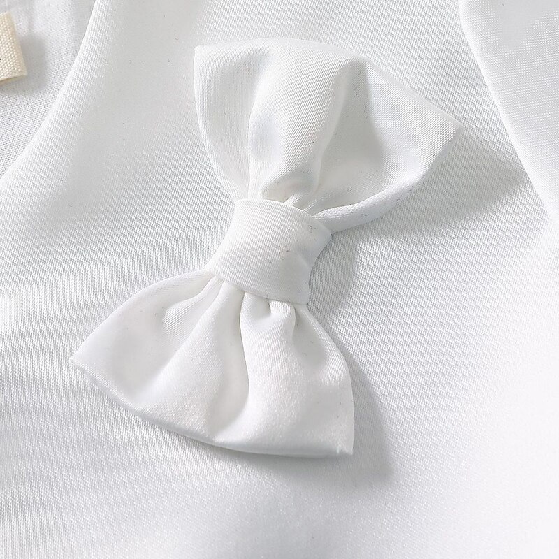 Kids Girls' Coat Cloak Cape Outerwear Plain Long Sleeve Bow Coat Party Active Adorable White Summer Spring 2-12 Years3