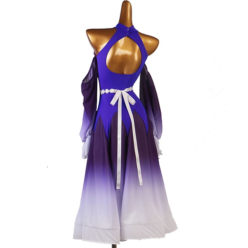 Ballroom Dance Dress Splicing Women's Performance Long Sleeve Spandex4