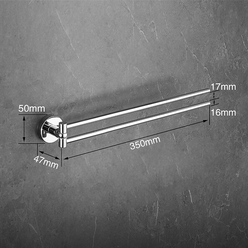 Towel Bar Foldable Bathroom Shelf Multilayer Contemporary Brass and Zinc Alloy Bathroom 2 Rods Wall Mounted4