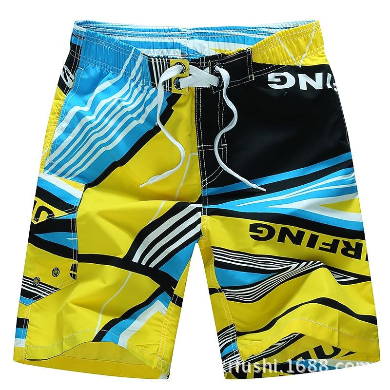 Men's Swim Trunks Swim Shorts Quick Dry Lightweight Board Shorts Bathing Suit with Pockets Mesh Lining Drawstring Swimming Surfing Water Sports Printed