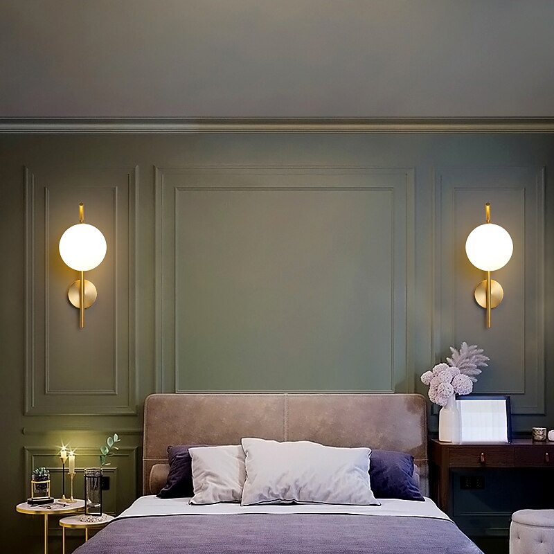 Modern Nordic Style Indoor Wall Light LED Wall Sconces Living Room Bedroom Copper 220-240V4