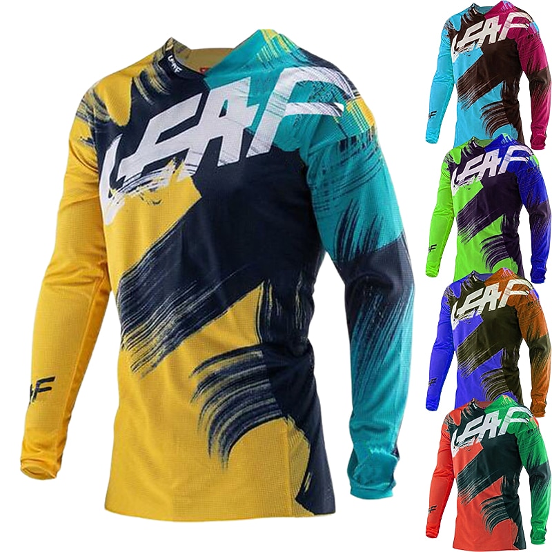 Men's Cycling Jersey Downhill Jersey Dirt Bike Jersey Patterned Letter & Number Graffiti Long Sleeve Bike Jersey Top with 3 Rear Pockets Mountain Bike MTB Road Bike Cycling Thermal Warm UV Resistant2