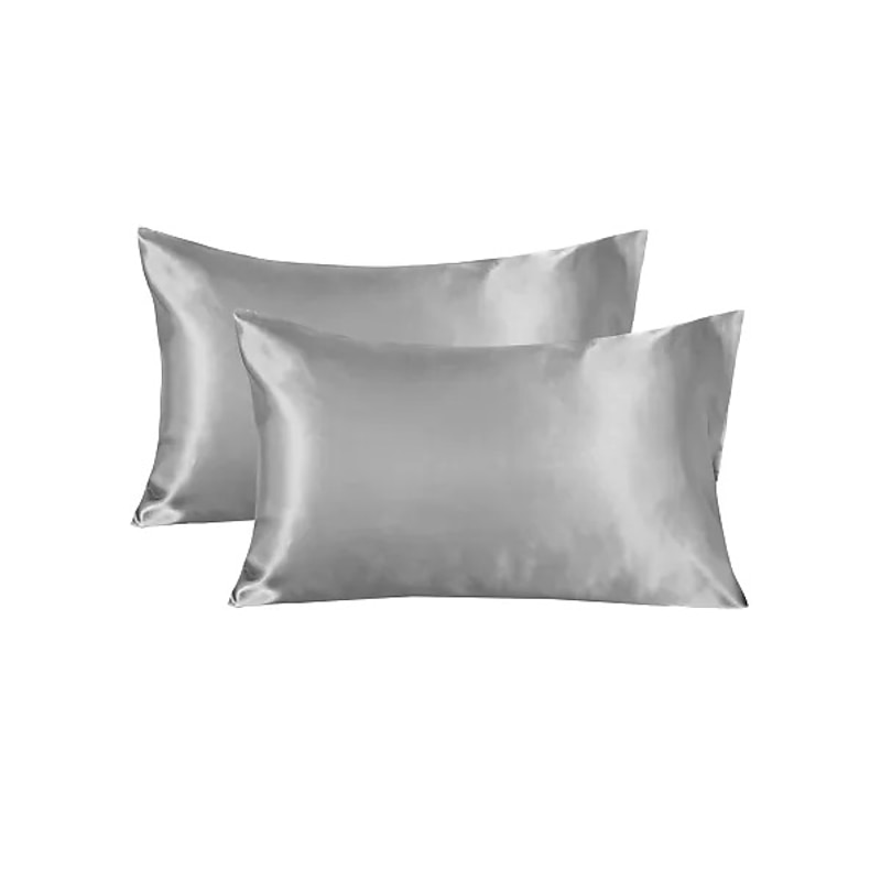 Satin Pillowcase for Hair and Skin 2 Pack Silky Satin Pillow Cases No Zipper Pillow Covers with Envelope Closure Suit 15