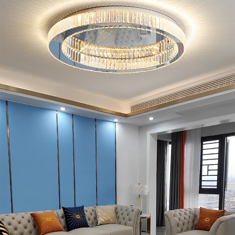 60 cm Unique Design Ceiling Light LED Chandelier Crystal Chrome Modern Living Room Dining Room Bedroom 220-240V3