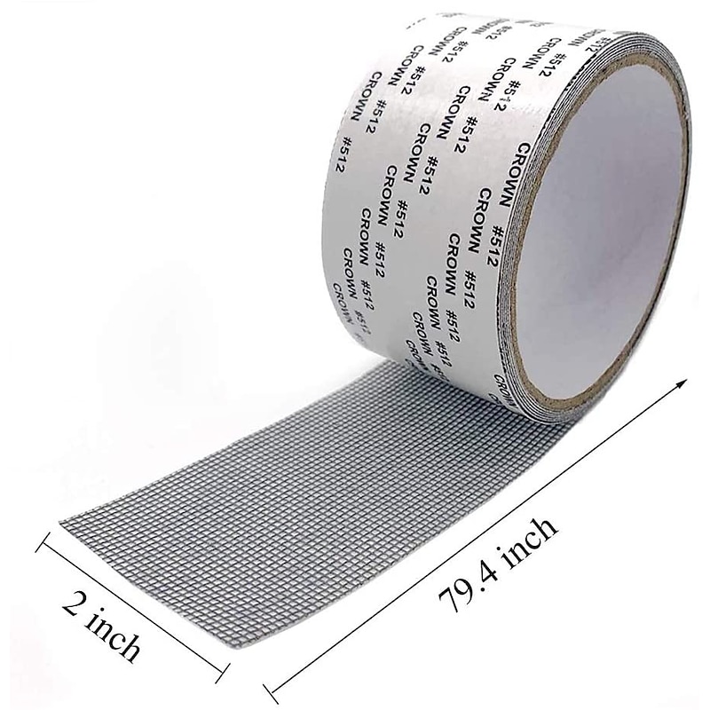 Window Screen Repair Kit Tape 5x2m Strong Adhesive & Waterproof Fiberglass Covering Mesh Tape for Covering Window Door Tears Holes Screen Patch Repair Kit2