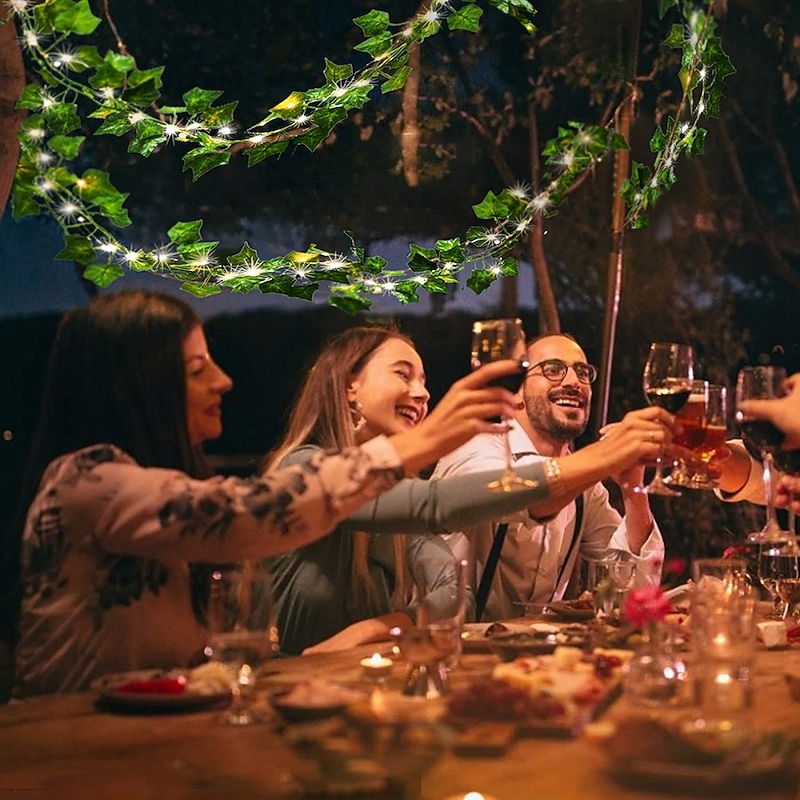 12Pack Artificial Ivy Garland Fake Plants 25.6m 84Ft Vine Hanging Garland with 120LED String Light Hanging for Home Kitchen Garden Office Wedding Wall Decor4