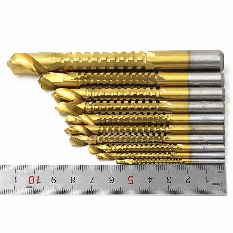 10PCS Electric Drill Bits Titanium Coated HSS Drill Saw Bits For Metal Milling Cutters For Wood Slotting 3/4/5/6/6.5/7/8/9/10/13mm4