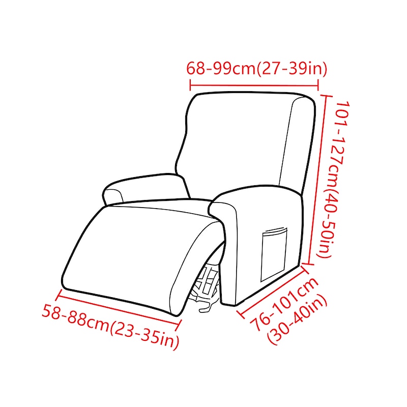 1 Set of 4 Pieces Stretch Reclining Couch Covers Burgundy Jacquard Spandex Recliner Couch Covers Recliner Chair Cover Form Fitted Non Slip Reclining Slipcovers for Standard Large Recliner,Chivas Sofa2